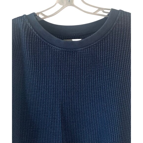 ANTHROPOLOGIE SATURDAY SUNDAY Indigo Blue Aliana Waffle Knit Pullover Size XS - Picture 5 of 10